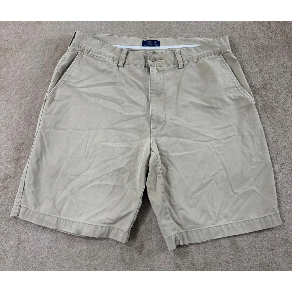 Polo Ralph Lauren cargo‎ shorts Men's Size 35 khaki 100% Cotton